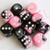 Kości Chessex - kostka k6 16mm Gemini Black-Pink/white