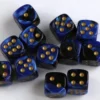 Kości Chessex - kostka k6 12mm Gemini Black-Blue/gold