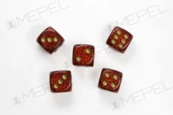 Kości Chessex - kostka k6 16mm Glitter Ruby/gold