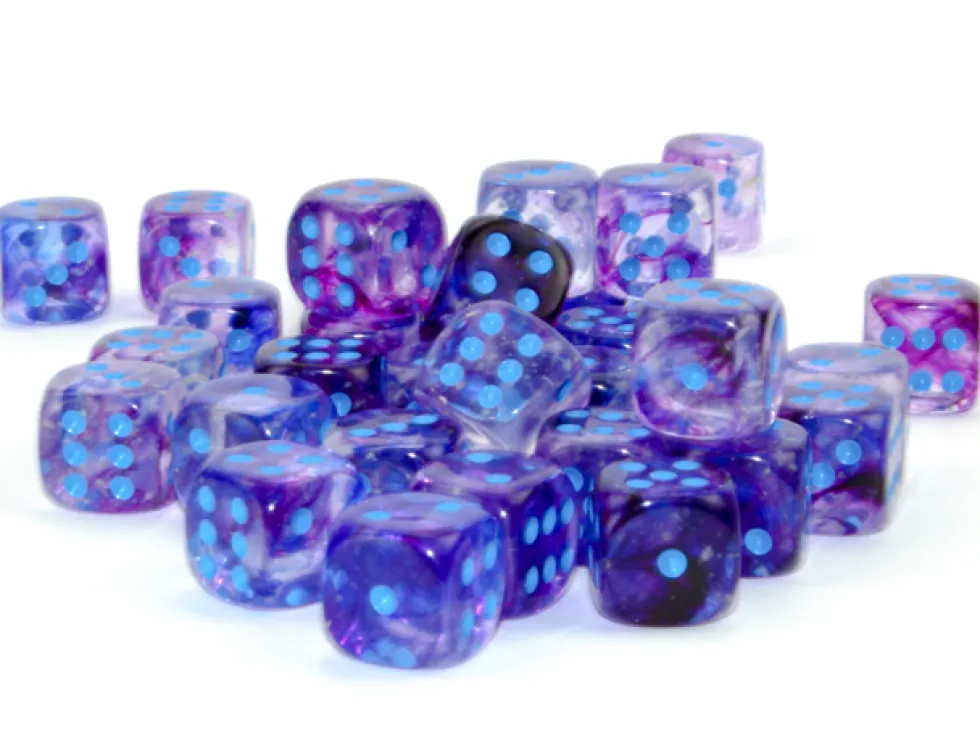 Kości Chessex - kostka k6 12mm Luminary Nebula Nocturnal/blue (świecąca w ciemnościach)