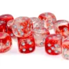 Kości Chessex - kostka k6 16mm Luminary Nebula Red/silver (świecąca w ciemnościach)