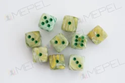 Kości Chessex - kostka k6 12mm Marble Green/dark green