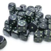 Kości Chessex - kostka k6 12mm - Opaque Black/green