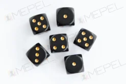 Kości Chessex - kostka k6 16mm Opaque Black/gold