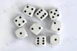 Kości Chessex - kostka k6 12mm Opaque White/black