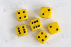 Kości Chessex - kostka k6 16mm Opaque Yellow/black