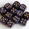 Kości Chessex - kostka k6 16mm Scarab Royal Blue/gold