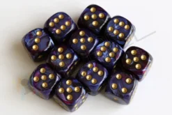 Kości Chessex - kostka k6 16mm Scarab Royal Blue/gold