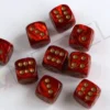 Kości Chessex - kostka k6 12mm Scarab Scarlet/gold