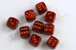 Kości Chessex - kostka k6 12mm Scarab Scarlet/gold