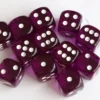 Kości Chessex - kostka k6 16mm Translucent Purple/white
