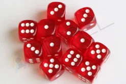 Kości Chessex - kostka k6 16mm Translucent Red/white