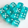Kości Chessex - kostka k6 16mm Translucent Teal/white