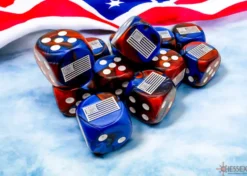 Kości Chessex - kostka k6 16mm - United States War Gemini Blue-Red/white