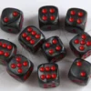 Kości Chessex - kostka k6 12mm Velvet Black/red
