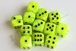 Kości Chessex - kostka k6 16mm Vortex Bright Green/black