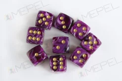 Kości Chessex - kostka k6 12mm Vortex Purple/gold