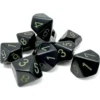 Kości Chessex - kostka k10 - Opaque Black/Green