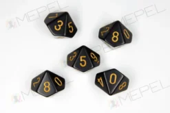 Kości Chessex - kostka k10 Opaque Black/gold