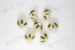 Kości Chessex - kostka k10 Opaque Ivory/black