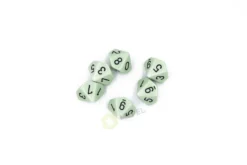 Kości Chessex - kostka k10 Opaque Pastel Green/black