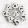 Kości Chessex - kostka k10 Opaque White/black