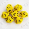 Kości Chessex - kostka k10 Opaque Yellow/black