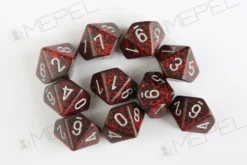Kości Chessex - kostka k10 Speckled Volcano/ silver
