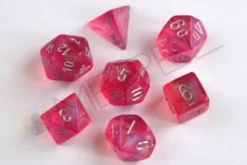 Kości Chessex - zestaw 7 kostek Borealis Pink/silver (święcące w ciemnościach)