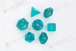 Kości Chessex - zestaw 7 kostek Borealis Teal/gold (święcące w ciemnościach)