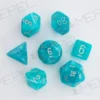 Kości Chessex - zestaw 7 kostek Cirrus Aqua/silver