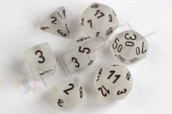 Kości Chessex - zestaw 7 kostek Frosted Clear/black
