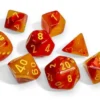 Kości Chessex - zestaw 7 kostek Gemini Gellow-Red/yellow (+ bonusowa kość)