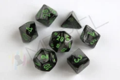 Kości Chessex - zestaw 7 kostek Gemini Black-Grey/green