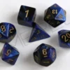 Kości Chessex - zestaw 7 kostek Gemini Black-Blue/gold