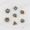 Kości Chessex - zestaw 7 kostek Gemini Copper-Steel/white