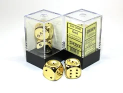 Kości Chessex - zestaw 2 kostek k6 16mm Gold Metallic