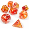 Kości Chessex - zestaw 7+1 kostek Lab Dice - Nebula Molten/white Luminary