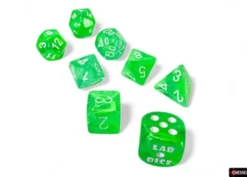 Kości Chessex - zestaw 7+1 kostek Lab Dice - Nebula Gelatinous/white
