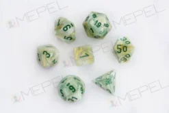 Kości Chessex - zestaw 7 kostek Marble Green/dark green