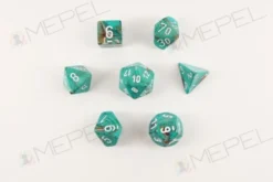Kości Chessex - zestaw 7 kostek Marble Oxi‑Copper/white