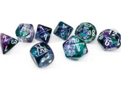 Kości Chessex - zestaw 7 kostek Nebula Fluorite/white (+ bonusowa kość)