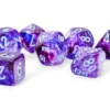 Kości Chessex - zestaw 7 kostek Nebula Mega-hedral Nocturnal/turquoise (święcące w ciemnościach)
