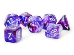 Kości Chessex - zestaw 7 kostek Nebula Mega-hedral Nocturnal/turquoise (święcące w ciemnościach)