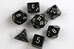 Kości Chessex - zestaw 7 kostek Opaque Black/white