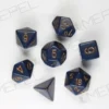 Kości Chessex - zestaw 7 kostek Opaque Dusty Blue/copper