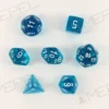 Kości Chessex - zestaw 7 kostek Translucent Teal/white