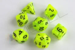 Kości Chessex - zestaw 7 kostek Vortex Bright Green/black
