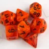 Kości Chessex - zestaw 7 kostek Vortex Orange/black