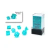 Kości Chessex - zestaw 7 mini kostek Translucent Teal/white